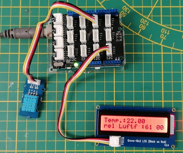 DHT11 Sensordaten am LCD-Display