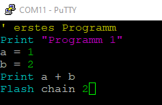 kleines BASIC Programm mit einfacher Addition zweier Werte