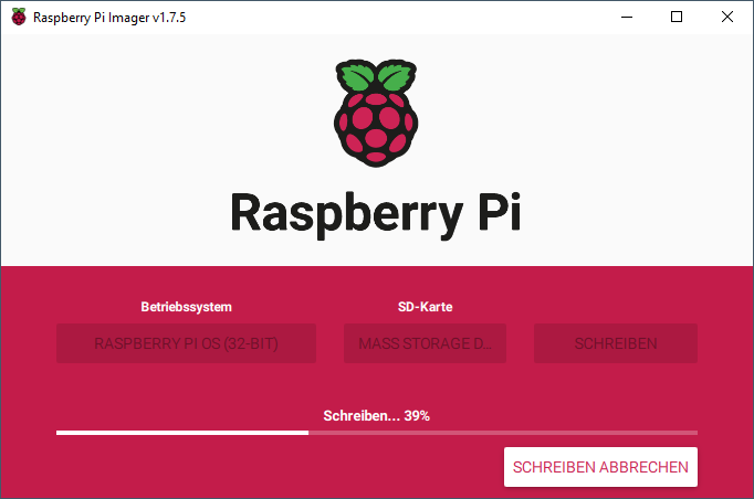 Installieren von Rasberry Pi OS mit dem Imager auf eine SD-Karte