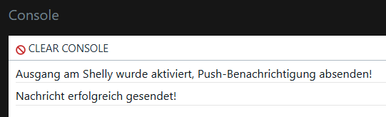 Ausgabe in der Console