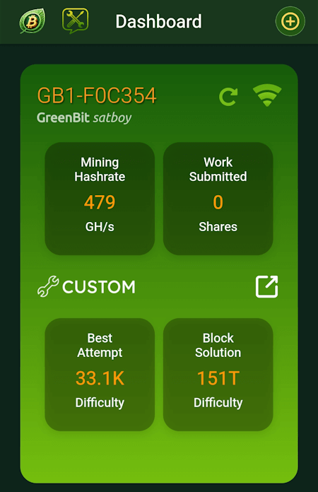 GreenBit Satboy - Dashboard