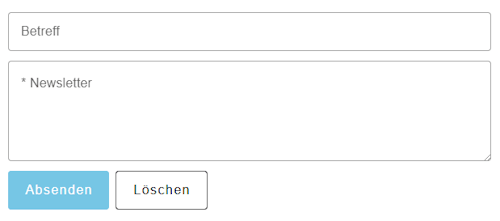 Formular für den Newsletter mit Betreff und Eingabe für das Template