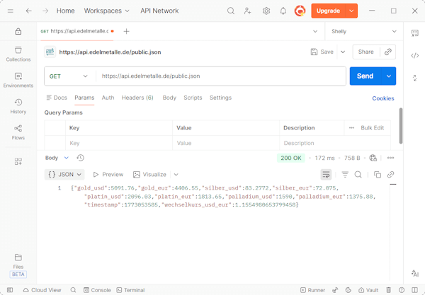 Postman - HTTP Request - offene API