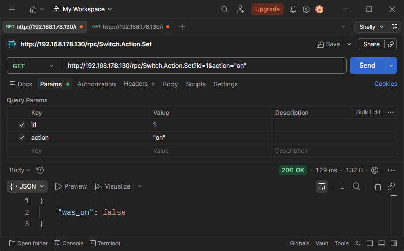 Refoss R21 - Postman HTTP Request zum schalten eines Kanals