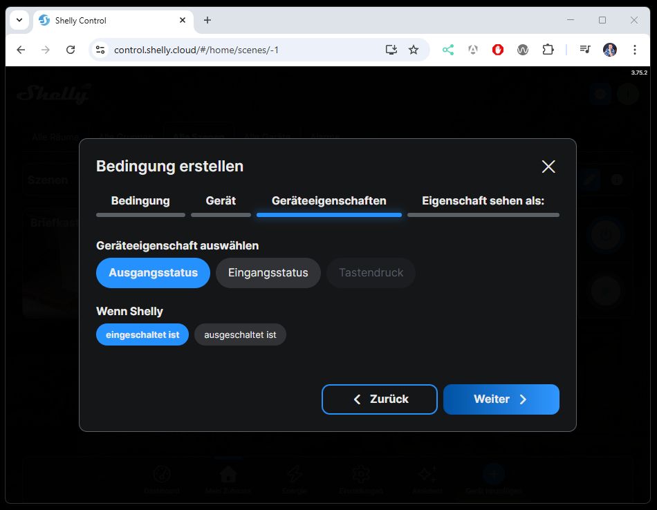 Shelly Controll - Szene für Klingel erstellen - Step 06