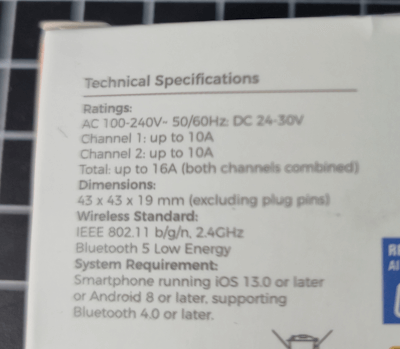Technische Daten des Refoss R21 auf der Verpackung