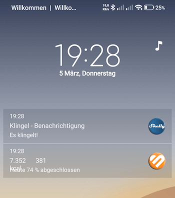 smarte Benachrichtigung zum Klingeln auf das Handy