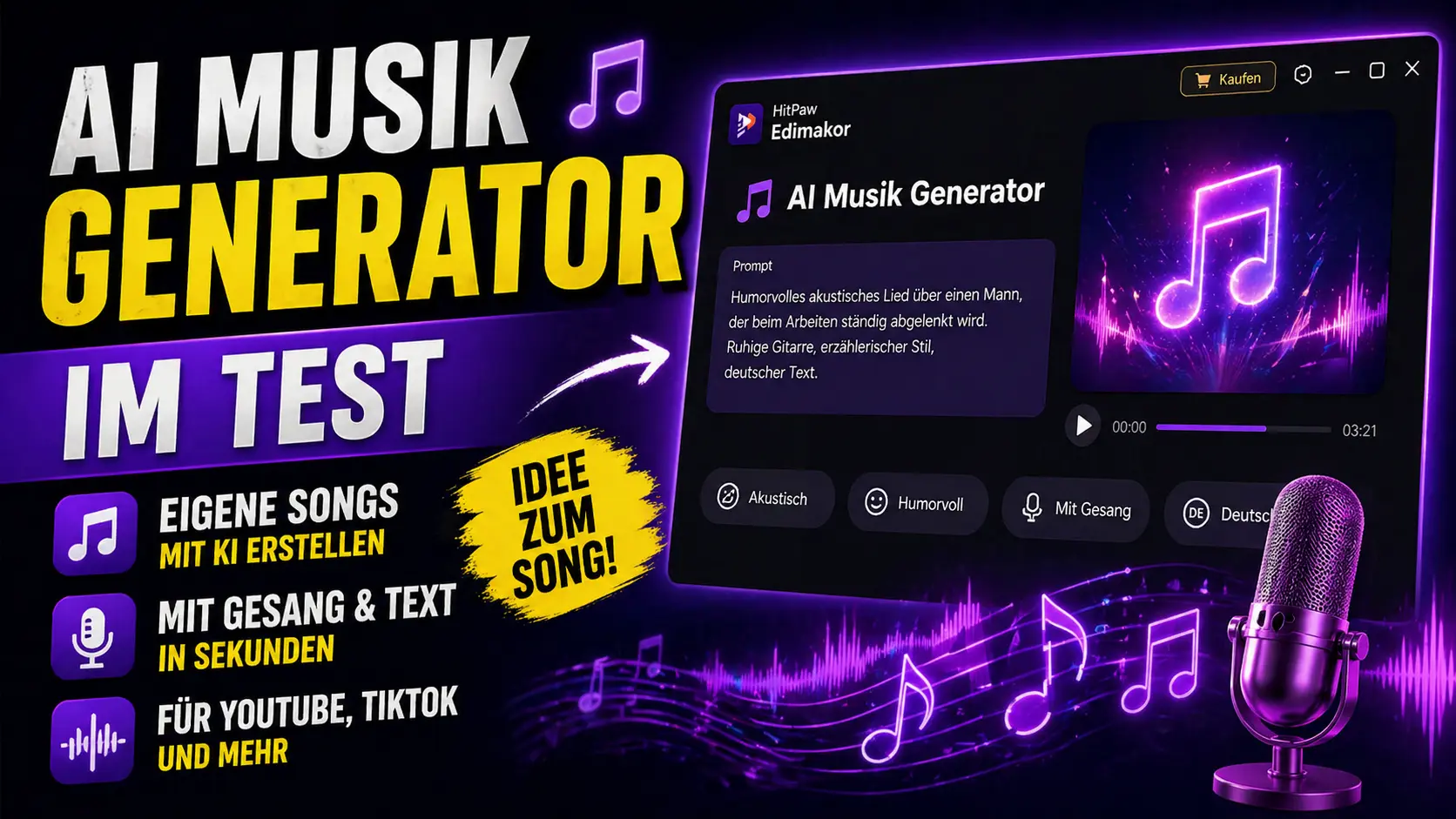 Von der Idee zum Song: So gut ist der AI Musik Generator von HitPaw wirklich?