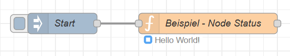 Node-RED - Node Status - Beispiel "Hello World!"