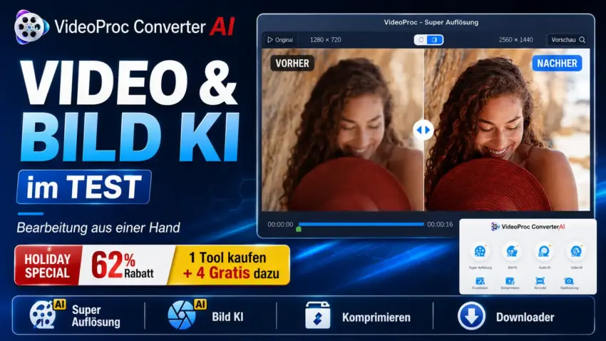Videos und Fotos mit KI verbessern VideoProc Converter AI im Praxistest