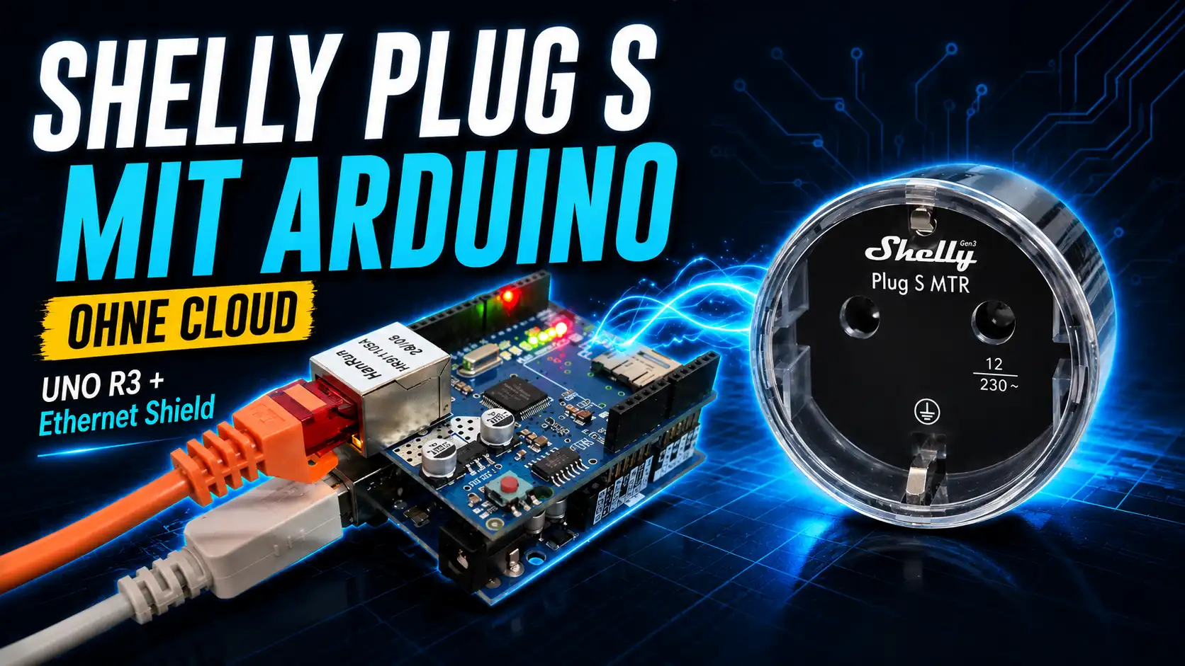 Thumbnail zum Projekt Shelly Plug S Gen3 mit Arduino UNO und Ethernet Shield steuern