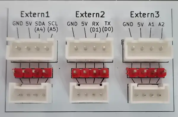 externe Anschlüsse am Funduino Cube