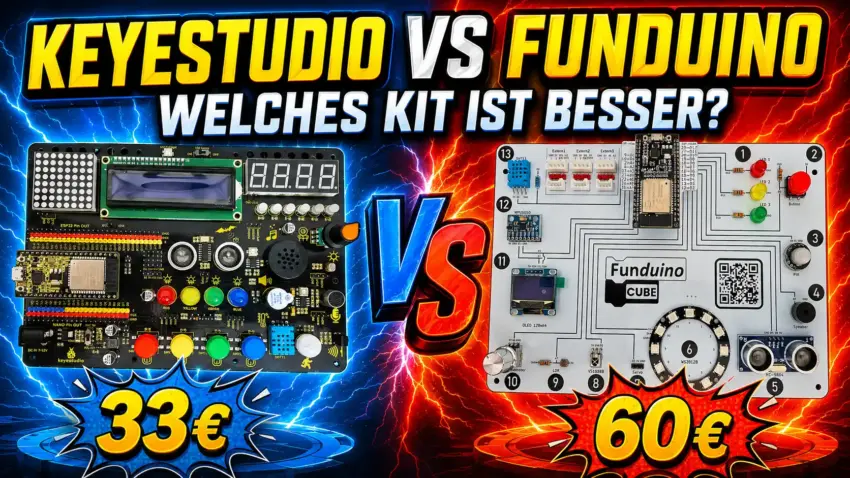 Thumbnail zum Vergleich zwischen dem Keyestudio Inventor Starter Kit und dem Funduino Cube