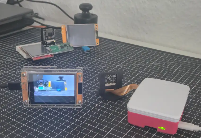 Cheap Yellow Display mit Bild von der Raspberry Pi CAM