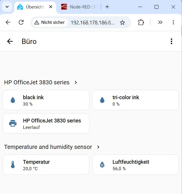 Home Assistant - Sensordaten des ZigBee Sensors
