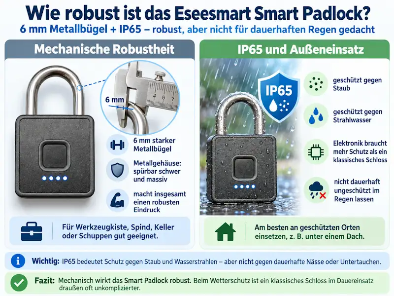Robustheit und Wetterschutz des Smart Padlocks