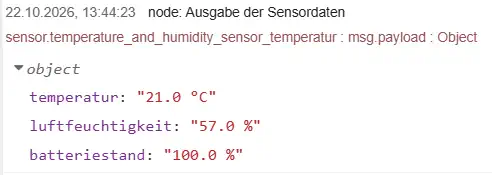 Sensordaten im JSON-Format
